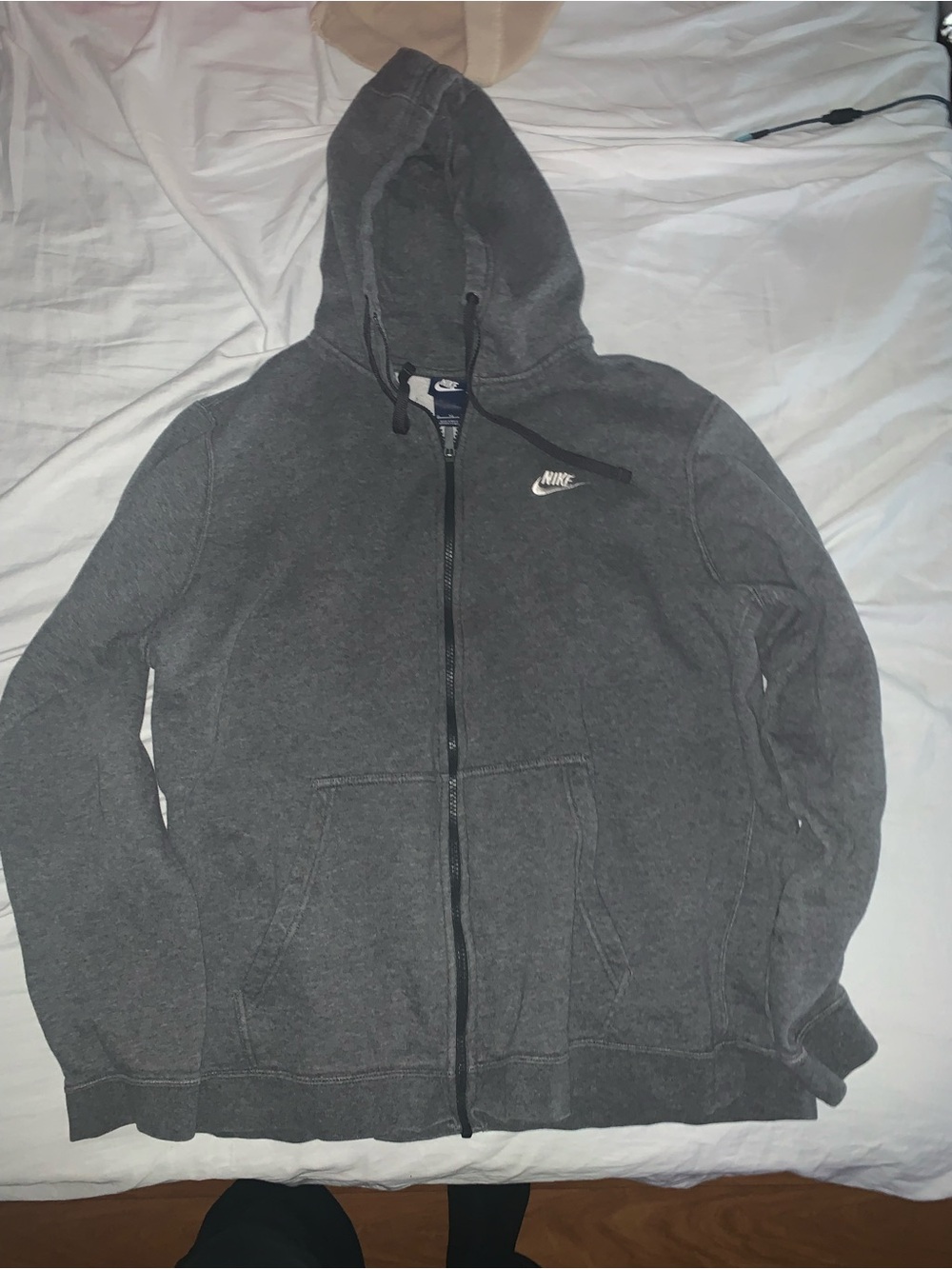 Nike Men’s Charcoal Zip-Up Hoodie Size XL